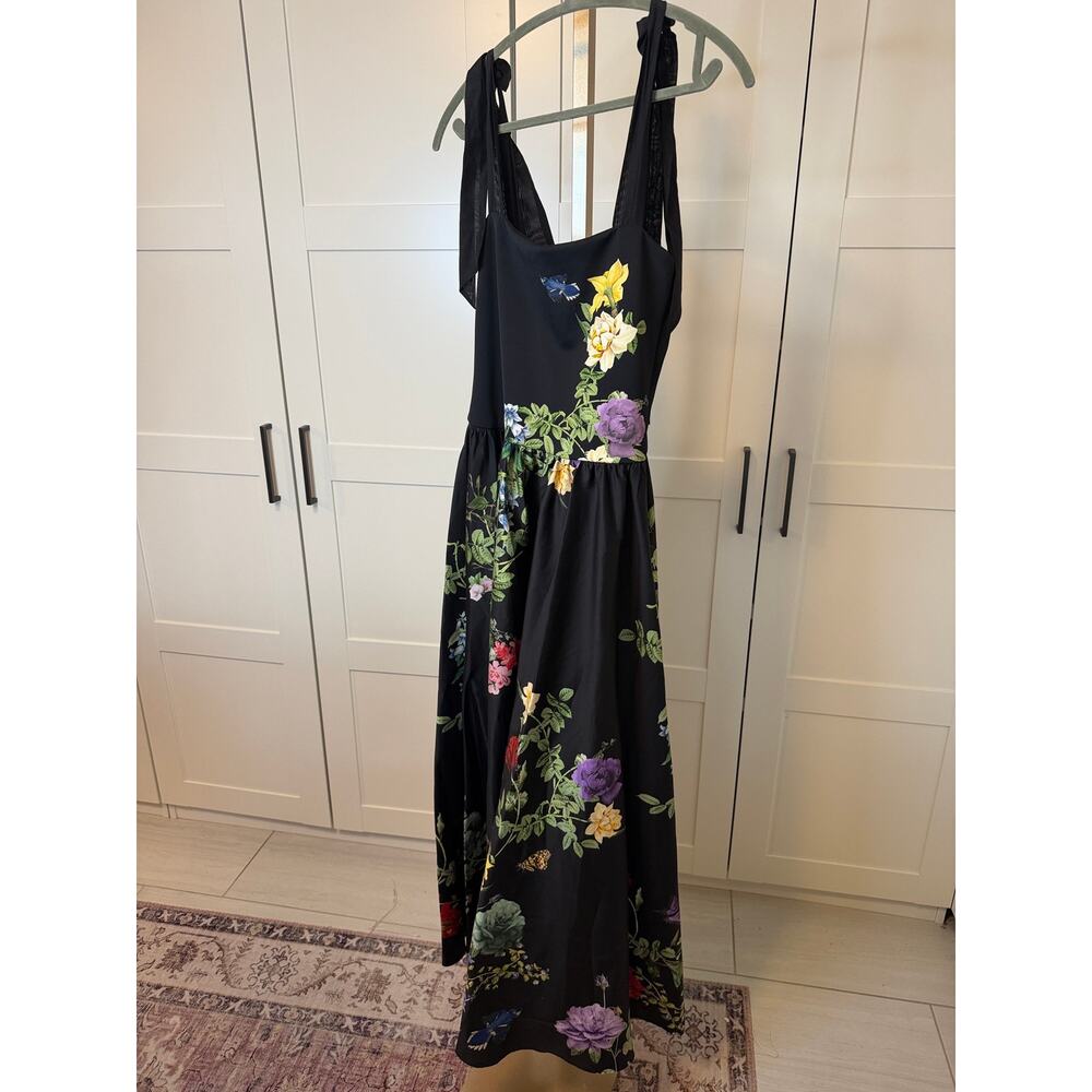 Alice + Olivia Oriana Tie Strap Drop-Waist Midi Dress Size 6 NWT - Picture 7 of 15